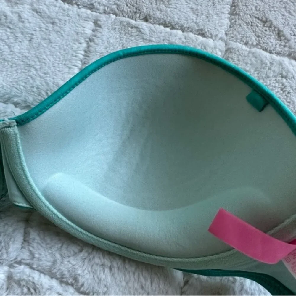 Victoria's Secret | Teal Geo The Beach Bandeau Strapless Bikini Top | Size 34D